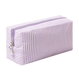 OZAOZ Makeup Bag Cosmetic Bag Travel Toiletry Bag Aesthetic Canvas Organizer Bag Zipper Pouch for Women (M-purple)