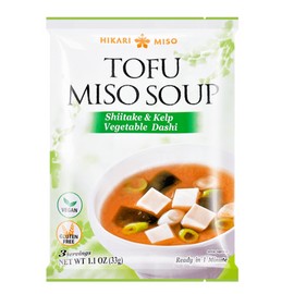 Hikari Tofu Miso Soup Shiitake & Kelp Vegetable Dashi (3 Servings) Gluten Free