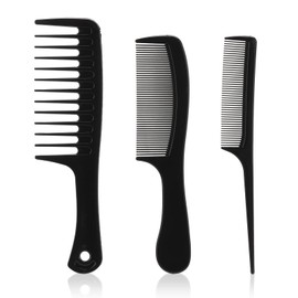 3 Pieces Hair Styling Comb Set with Wide Tooth Detangling Hair Comb, Rat Tail Combs, Fine Tooth Teasing Comb Dressing Combs, Styling Cutting Comb