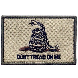 Don't Tread On Me Tactical Embroidered Morale Applique Fastener Hook&Loop Patch - Coyote Tan