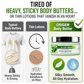 ORIGEM Manteca Corporal Para Piel Seca: Crema Ultranutritiva E Hidratante Con Aloe Vera, Aceite De Argán, Manteca De Karité Y Miel. Hidratante Para Un