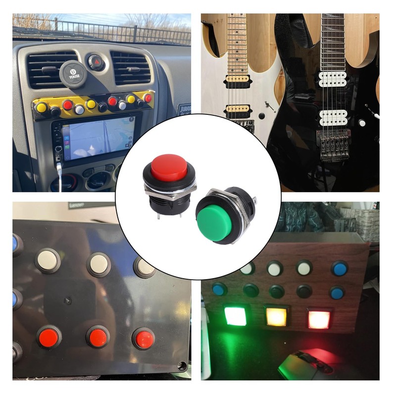 Shengbowi 16 mm Momentary Push Button Switch Multicoloured 3A 250V