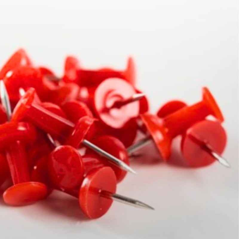 NEDBLUE Red Push Pins - 120 Drawing Pins with Storage