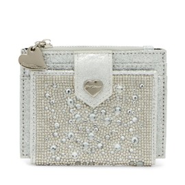 Betsey Johnson Women's Bling It On Bifold Wallet, Silver, One Size