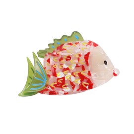 Cute Bubble Fish Hair Clip,Acetate Claw Clips,Hair Clips for Women,Red