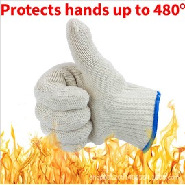 Heat Resistant Cooking Gloves for Indoor and Outdoor Use - Heat Protection Gloves for Cooking, Baking, Pot Holding, Smoker Grill Handling and so on - Oven Gloves BBQ Gloves