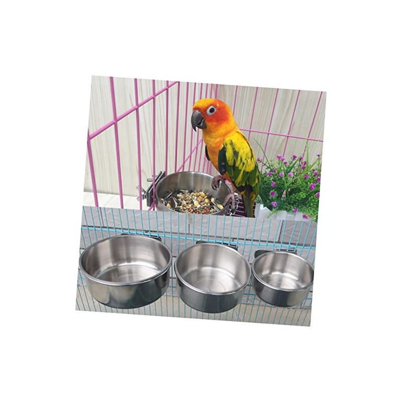 VANZACK 2 Piezas Tazón De Abrazadera De Loro Comida Jaula