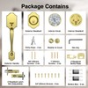 Calzibeno Satin Brass Front Door Handle and Deadbolt Set, Front