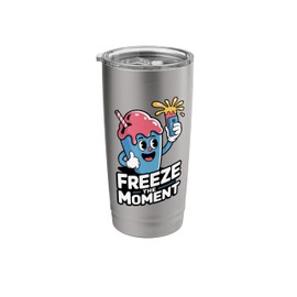 Freeze The Moment With A Snow Cone Icy Treat Design Stainless Steel Insulated Tumbler