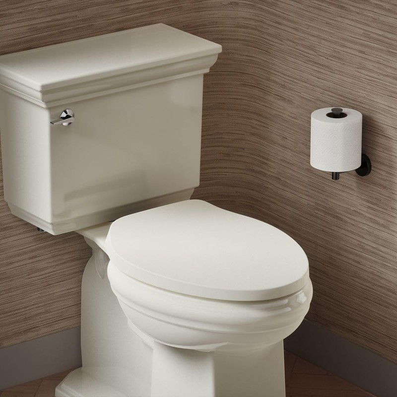 Kohler K-28004-96 Drift ReadyLatch Quiet Close Elongated Toilet Seat, Biscuit