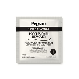 Pronto Pronto Gel Nail Polish Remover Pads - 10 Pcs. Individually Wrapped Acetone Nail Polish Remover Wipes, Quick Nail Polish Nail Soak Off Pads Pure Acetone Nail Wipes Nail Polish Remover For Salon & Home