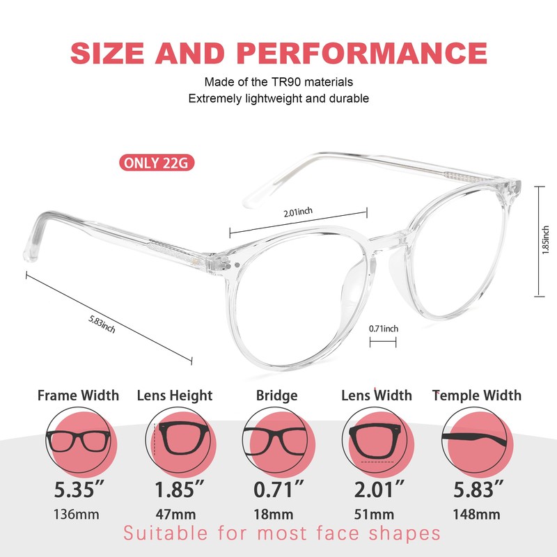 JFXQDR 2 Pack Blue Light Blocking Glasses for Women Men,