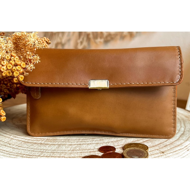 Gusti Rani Leather Wallet Purse Clutch Women's Vintage Leather Brown,