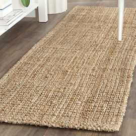 Safavieh Natural Fiber Collection NF747A Handmade Farmhouse Premium Jute Runner, 2'3" x 17' , Natural