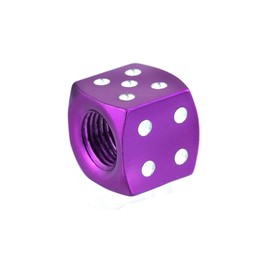 Lunsom Dice Valve Stem Caps Car Wheels Valves Hole Cover Air Dustproof Cap Accessories Fit Most Vehicle Motorcycle Bike (4PCS Purple)