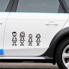 Vorcool Car Sticker Families with Cazten Dogs for Window Bumper Reflective (Black)