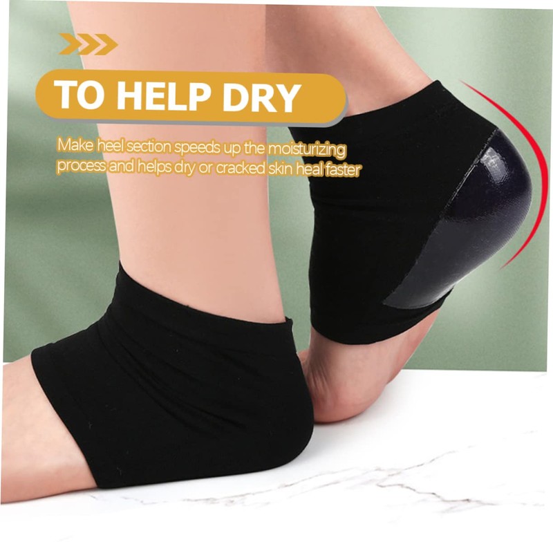 FOMIYES 2sets Heel Socks Moisturizing Gel Elastic Foot Sleeve for