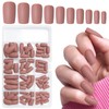 LuckForever 240pc Matte Square Press on Nails Medium Glue on