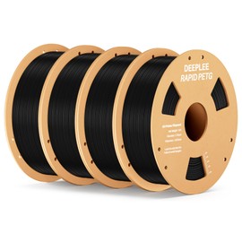Deeplee DEEPLEE Rapid PETG Filament 1.75mm, High Speed PETG 3D Printer Filament Up to 600 mm/s, Dimensional Accuracy +/- 0.02 mm, Fits for Most FDM 3D Printers, 4 Pack 1kg Black