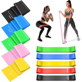 Bandas de Resistencia, Set de 10 Elástico Ejercicio Bandas para Entrenamiento de Fitness, Ligas de Resistencia para Ejercicio, Bolsa, Banda Elástica Pilates, Fitness, Entrenamiento