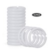 calfken 16Pcs Shower Curtain Rings,Shower Curtain Hooks with Unbreakable Plastic,O-Shaped