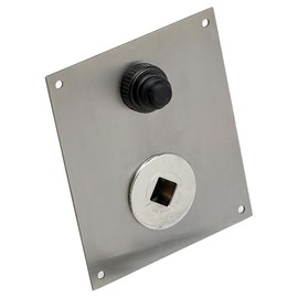 American Fire Products | Push Button Ignitor Mounting Plate | Stainless Steel Parts for Fireplace, Fire Pit | Holes for Shut Off Valve & Push Button | for Natural Gas or Propane Fires | 6.25” x 5.5”