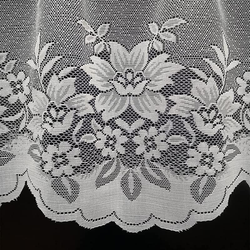 AIMALL 2PCS/Set White Lace Kitchen Home Window Cafe Curtain w