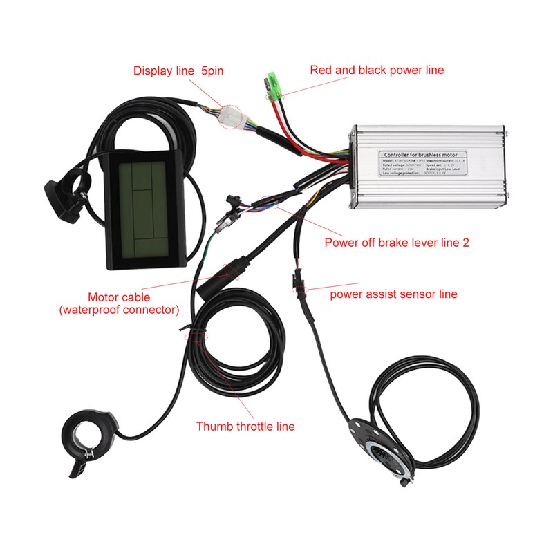 Electric Bicycle Controller Dispaly Kit 22A 36V 48V 550W Brushless
