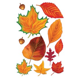 Beistle Fall Leaf Cutouts, 2.25"-12", 11 Cutouts In Package
