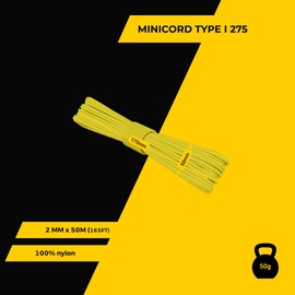 EdcX 2 mm Nylon Paracord 275 (15, 30, 50 and 100 m)– 100% Nylon rope, 3-Strand cord, Nylon cord 2 mm in Many Colours (Yellow, 15 m)