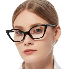 MARE AZZURO Cat Eye Reading Glasses Women Cute Readers 0 1.0 1.25 1.5 1.75 2.0 2.25 2.5 2.75 3.0 3.5 4.0 5.0 6.0 (Black, 2.75)