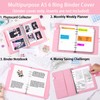 Antner A5 Notebook Binder 6 Ring Refillable Planner Cover for