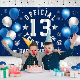 13th Birthday Decorations for Boys Happy 13th Birthday Banner 13th Officially Teenager Banner