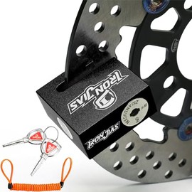 Grapelet Brake Disc Lock Motorcycle Lock Waterproof Anti-Theft Motorcycle Lock Disc Lock without Alarm Brake Disc Lock 7 mm Alloy with Reminder Cable Black