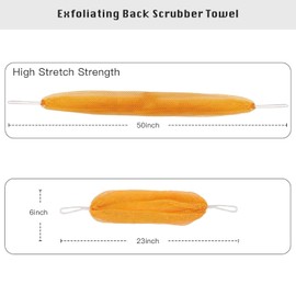 YATCHA 1 Pack Loofah Exfoliating Body Scrubber Bath Sponge, African Net Sponge Authentic, Clean Nylon Scrub Towel, Loofah for Women, Colorful, Grey