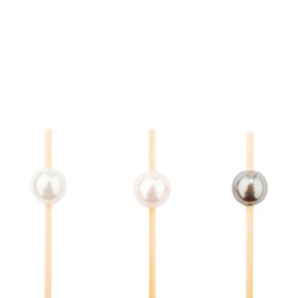 Pearl Bamboo Skewer - 4-inch Natural Bamboo Color Skewers: Perfect for Serving Appetizers and Cocktail Garnishes - 1000-CT - Biodegradable and Eco-Friendly - Restaurantware