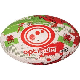 Optimum ENGLAND National Rugby Ball- Iconic Style with Great Flight and Air Retention - Rubber Dimpled Surface for Enhanced Grip - 2-Ply 410g Ball, Size 4