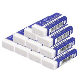 iwiio 10Pcs Eraser - Rubbers Erasers for kids Erasers Multipack Classic Latex Free Plastic Rubber Pencil Erasers for School, Office, Kids, Adults Art Erasers for Drawing - White