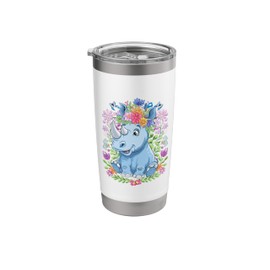 Cute Rhino Design For Women Girls Rhinoceros Lover Rhino Stainless Steel Insulated Tumbler