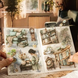 Daily Life Pattern Sticker Book, 20pcs/bag Double Material Sticker Book, Creative Diy Decorative Sticker Book for Scrapbooking, Journaling, Gift Wrapping, Art Stickers, Crafting Kit, Durable Adhesive Stickers:_Meet a couple_one-size