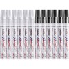 Overseas White and Black Paint Pens Paint Markers - 12