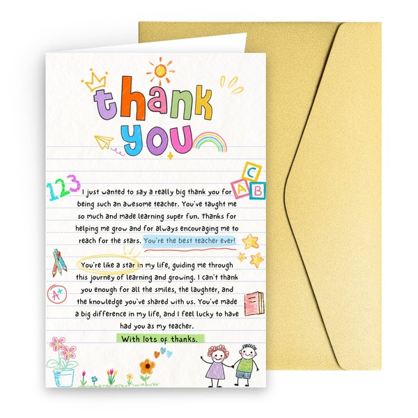 Teacher Appreciation Cards – Thank You Teacher Card with Red