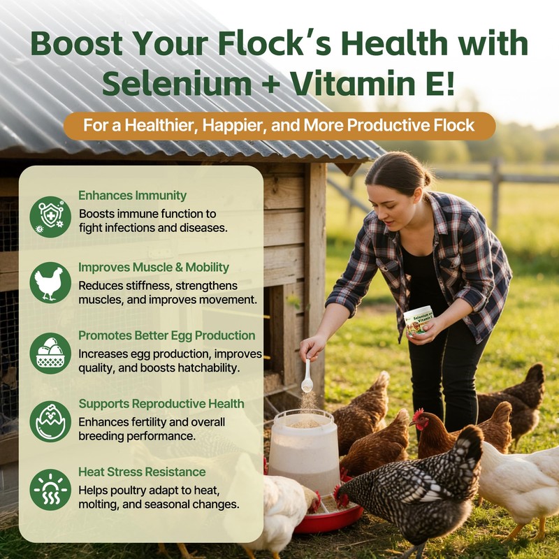Selenium and Vitamin E Powder for Chickens – Boost Immunity,