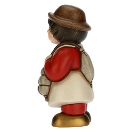 THUN - Nativity Scene 2022 - Ceramic Nativity Figurine, Hand-Decorated, Red Dress, Classic Nativity Scene - 4.3 x 4.5 x 8 cm H