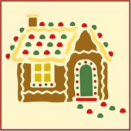 Gingerbread House Stencil - Holiday Decoration Stencil for Painting Christmas Cards Ornaments Winter Art DIY Art & Craft Reusable Sturdy Flexible Template 10 mil Plastic Mylar - The Artful Stencil