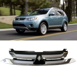 AUTOPA 7450A967 Front Chrome Bumper Grille With Logo Fit for Mitsubishi Outlander 2016 2017 2.4L