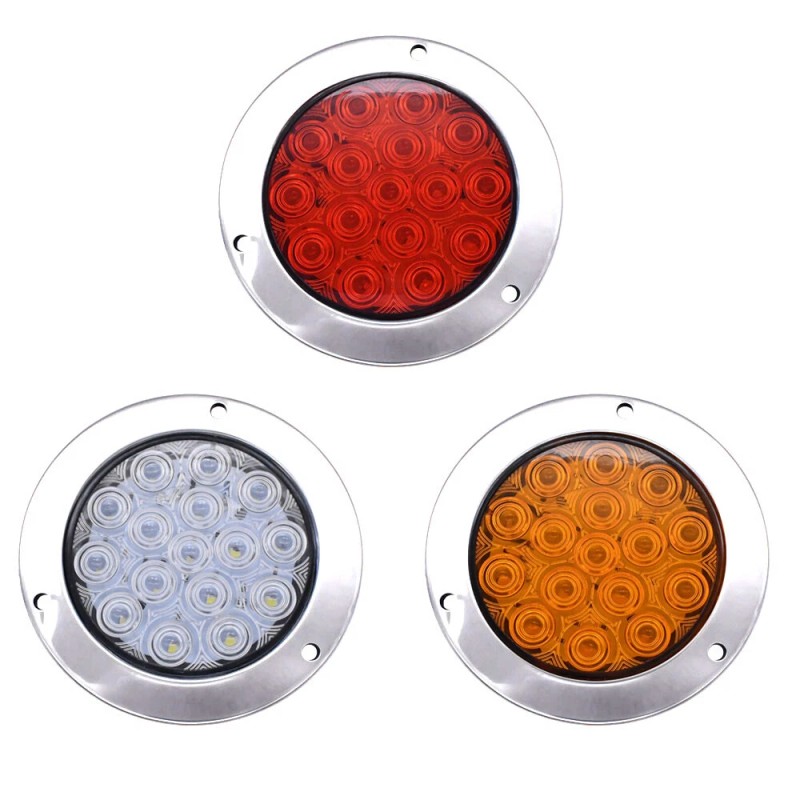 4x 4-inch 16LED Round Truck Tail Stop Turn Brake Lights