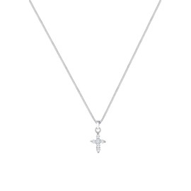 Elli Halskette Damen Kreuz Anhänger Elegant mit Zirkonia Kristallen aus 925 Sterling Silber
