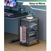 Ansionsol Computer Tower Stand, 2-Tier Metal CPU Holder Stand with