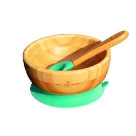 Just Bamboo ® Baby and Toddler Suction Bowl Set for Feeding and Weaning | Outstanding Suction | Bamboo Baby Suction Bowls with Matching Spoon Set from 6 Months